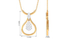 Certified Moissanite Teardrop Necklace in Illusion Setting Moissanite - ( D-VS1 ) - Color and Clarity - Rosec Jewels