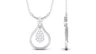 Certified Moissanite Teardrop Necklace in Illusion Setting Moissanite - ( D-VS1 ) - Color and Clarity - Rosec Jewels