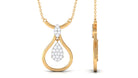 Certified Moissanite Teardrop Necklace in Illusion Setting Moissanite - ( D-VS1 ) - Color and Clarity - Rosec Jewels