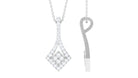 1 CT Designer Moissanite Dangle Pendant in Prong Setting Moissanite - ( D-VS1 ) - Color and Clarity - Rosec Jewels