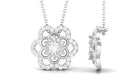 Certified Moissanite Floral Pendant Necklace Moissanite - ( D-VS1 ) - Color and Clarity - Rosec Jewels