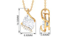 Designer Zircon Solitaire Teardrop Pendant Necklace Zircon - ( AAAA ) - Quality - Rosec Jewels