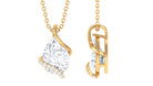 Designer Zircon Solitaire Teardrop Pendant Necklace Zircon - ( AAAA ) - Quality - Rosec Jewels