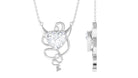 2 CT Heart Cubic Zirconia Contemporary Solitaire Necklace in Bezel Setting Zircon - ( AAAA ) - Quality - Rosec Jewels