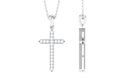 Zircon Cross Pendant Necklace Zircon - ( AAAA ) - Quality - Rosec Jewels