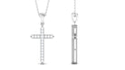 Zircon Cross Pendant Necklace Zircon - ( AAAA ) - Quality - Rosec Jewels