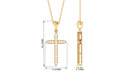 Zircon Cross Pendant Necklace Zircon - ( AAAA ) - Quality - Rosec Jewels