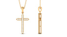 Zircon Cross Pendant Necklace Zircon - ( AAAA ) - Quality - Rosec Jewels