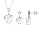 Heart Shape Moissanite Solitaire Jewellery Set Moissanite - ( D-VS1 ) - Color and Clarity - Rosec Jewels