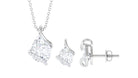 4 CT Pear and Round Cut Moissanite Teardrop Jewelry Set Moissanite - ( D-VS1 ) - Color and Clarity - Rosec Jewels