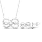 Moissanite Twin Infinity Interlock Jewellery Set Moissanite - ( D-VS1 ) - Color and Clarity - Rosec Jewels