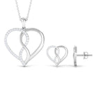 Moissanite Infinity Heart Pendant Earrings Moissanite - ( D-VS1 ) - Color and Clarity - Rosec Jewels