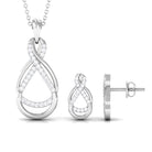 Round Moissanite Infinity Jewellery Set Moissanite - ( D-VS1 ) - Color and Clarity - Rosec Jewels