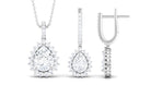 Teardrop Cubic Zirconia Bridal Jewellery Set Zircon - ( AAAA ) - Quality - Rosec Jewels