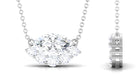 East West Marquise and Round Cut Cubic Zirconia Necklace Zircon - ( AAAA ) - Quality - Rosec Jewels