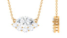 East West Marquise and Round Cut Cubic Zirconia Necklace Zircon - ( AAAA ) - Quality - Rosec Jewels