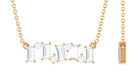 Cluster Bar Necklace with Baguette and Round Cut Zircon Zircon - ( AAAA ) - Quality - Rosec Jewels