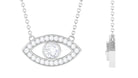 Bezel Set Cubic Zirconia Evil Eye Necklace Zircon - ( AAAA ) - Quality - Rosec Jewels