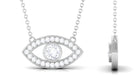 Bezel Set Cubic Zirconia Evil Eye Necklace Zircon - ( AAAA ) - Quality - Rosec Jewels