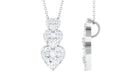 1.75 CT Certified Cubic Zirconia and Gold Heart Dangle Necklace Zircon - ( AAAA ) - Quality - Rosec Jewels