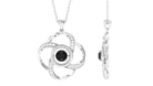 Modern Flower Pendant with Round Black Diamond and Diamond Black Diamond - ( AAA ) - Quality - Rosec Jewels