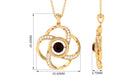 Real Garnet Floral Pendant Necklace Garnet - ( AAA ) - Quality - Rosec Jewels