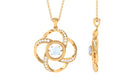 Modern Flower Pendant with Round Moonstone and Diamond Moonstone - ( AAA ) - Quality - Rosec Jewels