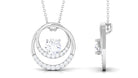 1.5 CT Certified Zircon Interlocked Double Circle Pendant Necklace Zircon - ( AAAA ) - Quality - Rosec Jewels