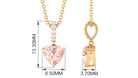 Real Morganite Heart Pendant Necklace with Diamond Morganite - ( AAA ) - Quality - Rosec Jewels