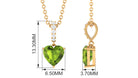 Heart Shape Peridot Solitaire Pendant with Diamond Accent Bail Peridot - ( AAA ) - Quality - Rosec Jewels