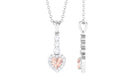 Real Morganite Heart Drop Pendant Necklace with Diamond Morganite - ( AAA ) - Quality - Rosec Jewels