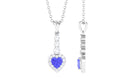 Heart Shape Tanzanite Drop Pendant with Diamond Tanzanite - ( AAA ) - Quality - Rosec Jewels