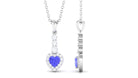 Heart Shape Tanzanite Drop Pendant with Diamond Tanzanite - ( AAA ) - Quality - Rosec Jewels