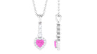 Heart Shape Pink Sapphire Drop Pendant with Diamond Pink Sapphire - ( AAA ) - Quality - Rosec Jewels