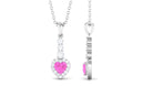 Heart Shape Pink Sapphire Drop Pendant with Diamond Pink Sapphire - ( AAA ) - Quality - Rosec Jewels