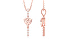 Certified Morganite and Diamond Heart Drop Pendant with Chain Morganite - ( AAA ) - Quality - Rosec Jewels