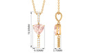 Certified Morganite and Diamond Heart Drop Pendant with Chain Morganite - ( AAA ) - Quality - Rosec Jewels