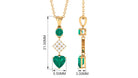 Round and Heart Shape Emerald Dangle Pendant with Diamond Emerald - ( AAA ) - Quality - Rosec Jewels