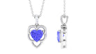 Real Tanzanite Heart Pendant with Diamond Accent Bail Tanzanite - ( AAA ) - Quality - Rosec Jewels