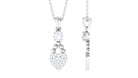 Heart Dangle Pendant with Round Cut Simulated Diamond Zircon - ( AAAA ) - Quality - Rosec Jewels