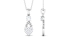 Heart Dangle Pendant with Round Cut Simulated Diamond Zircon - ( AAAA ) - Quality - Rosec Jewels