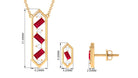 Contemporary Created Ruby and Diamond Dangle Jewelry Set Lab Created Ruby - ( AAAA ) - Quality - Rosec Jewels