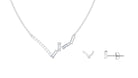 1 CT Certified Baguette and Round Zircon Minimal Chevron Necklace Zircon - ( AAAA ) - Quality - Rosec Jewels