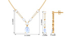 Pear Shape Moonstone and Moissanite Drop Necklace and Earrings Moonstone - ( AAA ) - Quality - Rosec Jewels