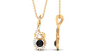 Round Black and White Diamond Twisted Pendant Necklace Black Diamond - ( AAA ) - Quality - Rosec Jewels