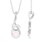 Rose Quartz Twisted Pendant with Diamond Rose Quartz - ( AAA ) - Quality - Rosec Jewels