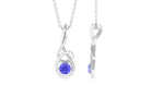 Round Tanzanite and Diamond Twisted Pendant Necklace Tanzanite - ( AAA ) - Quality - Rosec Jewels