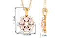 Heart Shape Morganite and Diamond Cluster Flower Pendant Morganite - ( AAA ) - Quality - Rosec Jewels