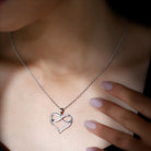 Moissanite Infinity Heart Pendant Necklace Moissanite - ( D-VS1 ) - Color and Clarity - Rosec Jewels