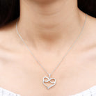 Moissanite Infinity Heart Pendant Necklace Moissanite - ( D-VS1 ) - Color and Clarity - Rosec Jewels